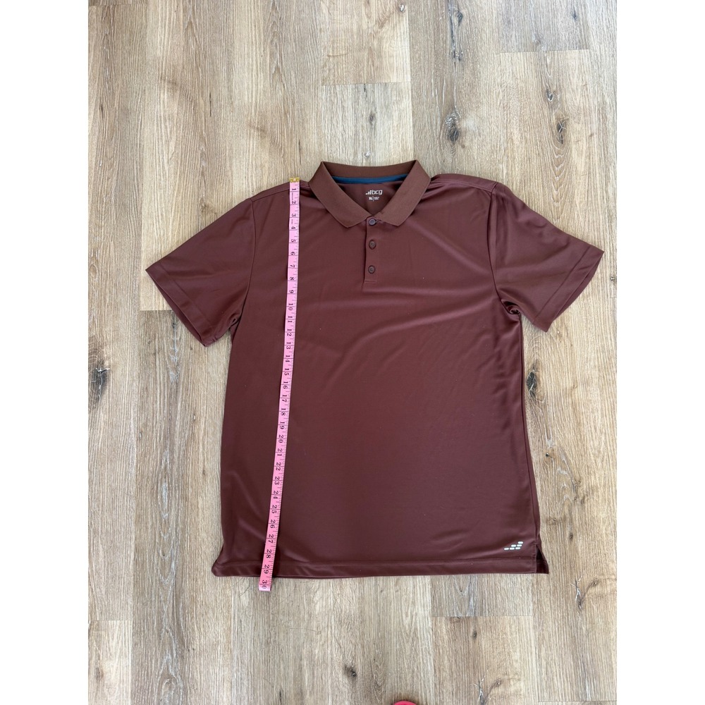 BCG Polo Shirt Mens XL Brown Short Sleeve Performance Active Golf Mahogany Solid - Picture 4 of 8